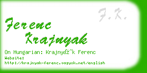 ferenc krajnyak business card